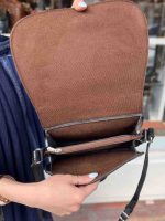 کیف چرم طبیعی زنانه لنگری مشکی بزرگ - تصویر 6