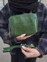 کیف چرم طبیعی زنانه سبز | مدل وانیا+شیک و ماندگار - تصویر 3