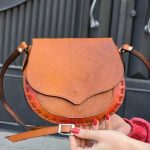 کیف چرم طبیعی زنانه ترنج عسلی نارنجی