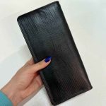 کیف چرم دور زیپ مشکی لیزارد