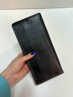کیف چرم دور زیپ مشکی لیزارد