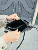کیف چرم زنانه | مشکی سنگی - تصویر 4