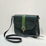 کیف چرم زنانه سبز سنگی