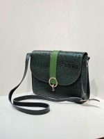 کیف چرم زنانه سبز سنگی