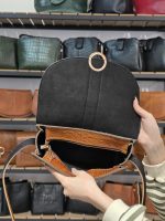 کیف چرم زنانه عسلی سنگی - تصویر 6