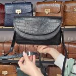 کیف چرم کتابی مشکی سنگی