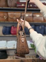 کیف تریشه قهوه ای گرم ابر وبادی سنگی | چرم اصل گاوی - تصویر 2