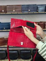 کیف چرم زنانه قرمز سنگی | چرم اصل گاوی - تصویر 3