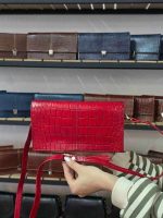 کیف چرم زنانه قرمز سنگی | چرم اصل گاوی - تصویر 2