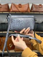 کیف چرم زنانه | طوسی ابر و بادی سنگی - تصویر 2