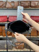 کیف چرم زنانه | آسمان طوسی ابر و بادی سنگی | چرم اصل گاوی - تصویر 5