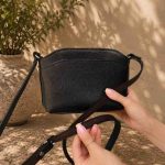 کیف چرم زنانه | لچک مشکی لیزارد کوچک | چرم اصل گاوی