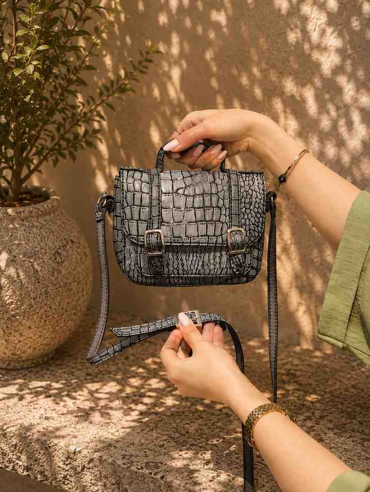 ChatGPTImageJun17202609_40_18P کیف چرم زنانه | طوسی ابر و بادی سنگی | چرم اصل گاوی - تصویر 1