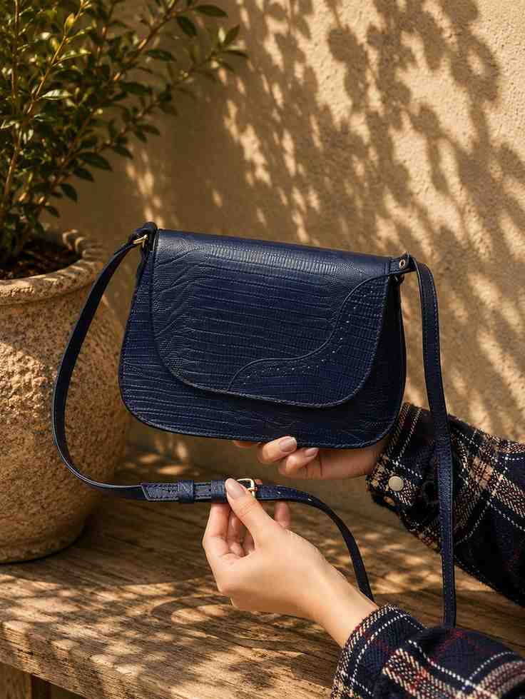 ChatGPTImageJun25202612_40_34A کیف چرم زنانه | دو طبله سرمه ای لیزارد | چرم اصل گاوی - تصویر 1