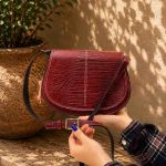 کیف چرم زنانه | زرشکی لیزارد | چرم اصل گاوی