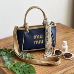 کیف زنانه طرح برند MIU MIU رنگ سورمه ای