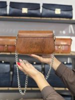 کیف چرم قهوه ای ابروبادی ساده | چرم اصل گاوی - تصویر 2