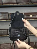 کیف چرم مشکی سنگی | چرم اصل گاوی - تصویر 4