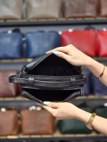 کیف چرم شوز بگ | مشکی لیزارد | چرم اصل گاوی - تصویر 6