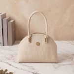 کیف صندوقی جا دسته دار رنگ کرم