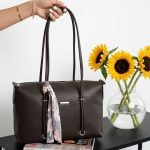 کیف شالدار رنگ قهوه ای