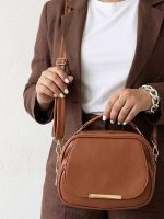 کیف دوشی زه دار رنگ عسلی - تصویر 2