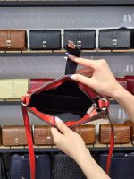 کیف چرم قایقی قرمز بدنه لیزارد جلو سنگی | چرم اصل گاوی - تصویر 5