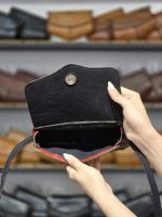 کیف چرم درب پروانه زرشکی ابر و بادی جلو ساده | چرم اصل گاوی - تصویر 3